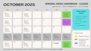 Aikido Schedule October 2025 Integral Aikido Amsterdam