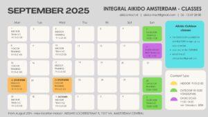 Aikido Schedule September 2025 Integral Aikido Amsterdam